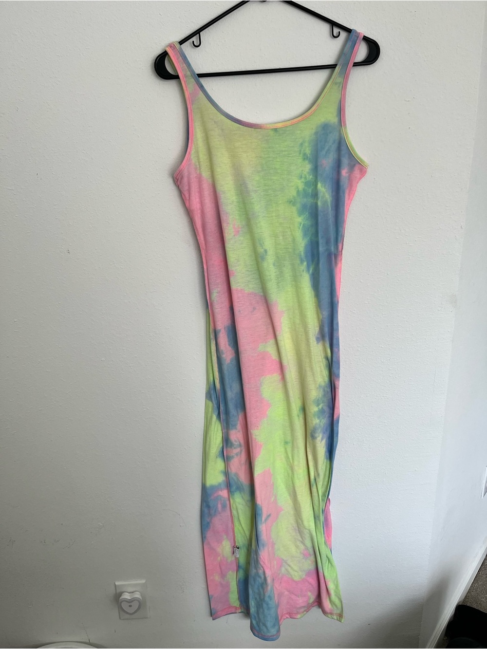 SHEIN Cotton Candy Tie-Dye Tank Top in Pink, Lime & Blue
